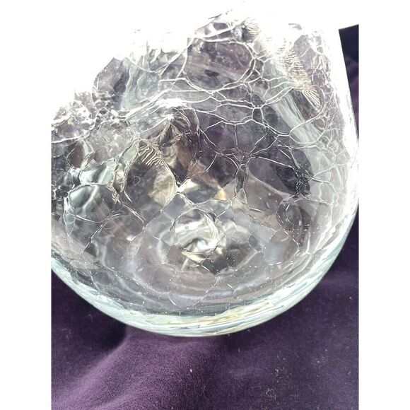 MCM Vintage Blenko #49 Clear Crackle Pinched Glass Decanter **No Stopper** - Picture 8 of 9
